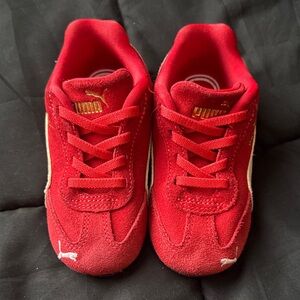 Puma Kids Red and Gold Sneakers